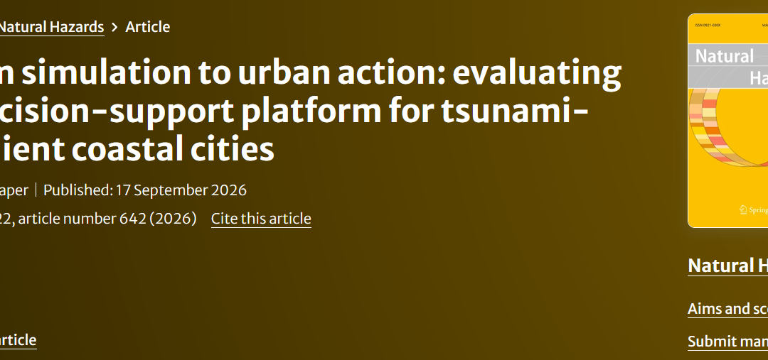 Nueva Publicación en revista Natural Hazards